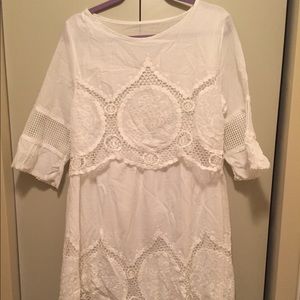 New Ivory Crochet Dress or Cover Up
